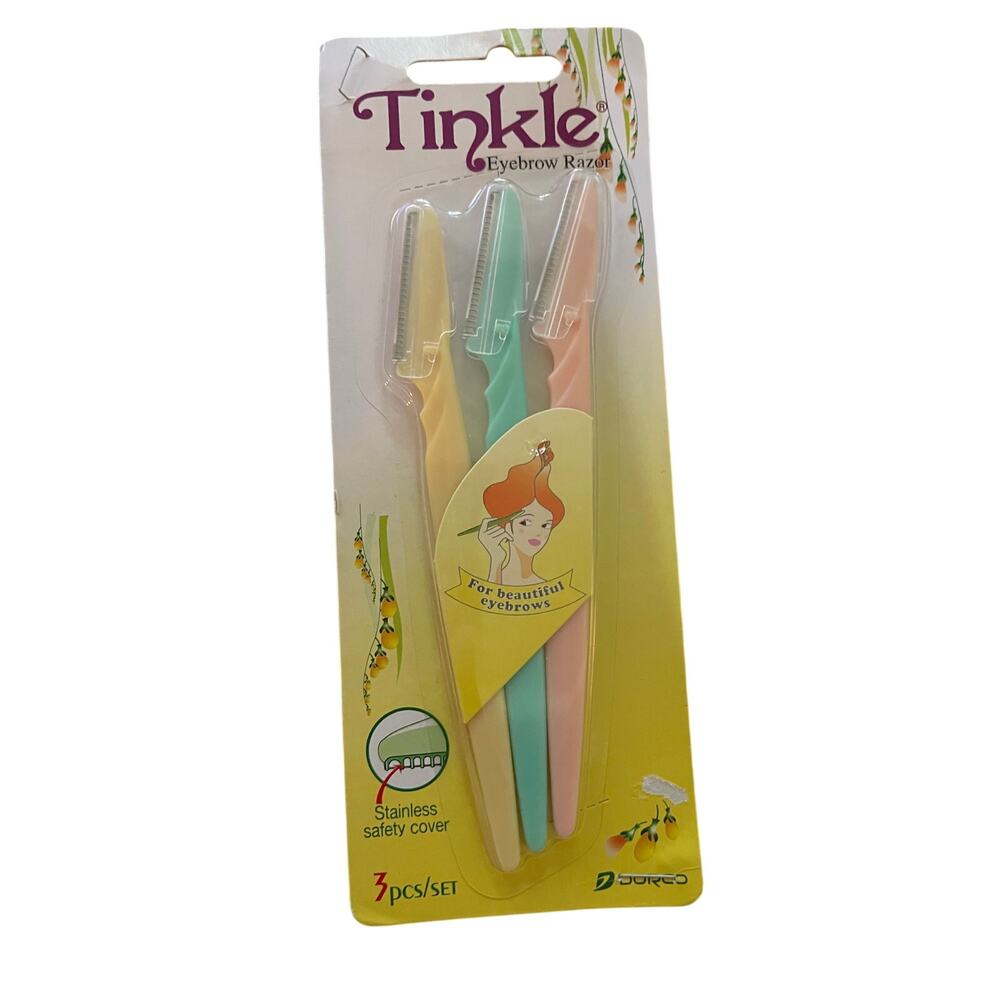 Dorco Tinkle 3 Eyebrow Face Hair Removal Safety Razors Trimmer  NIP